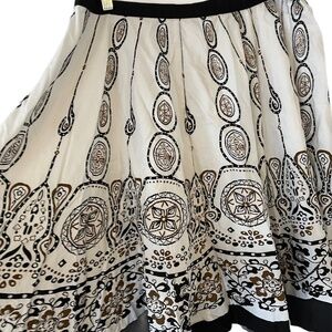 Cotton Full Skirt Geometric Abstract lined Sequins Feminine Steampunk Rockabilly